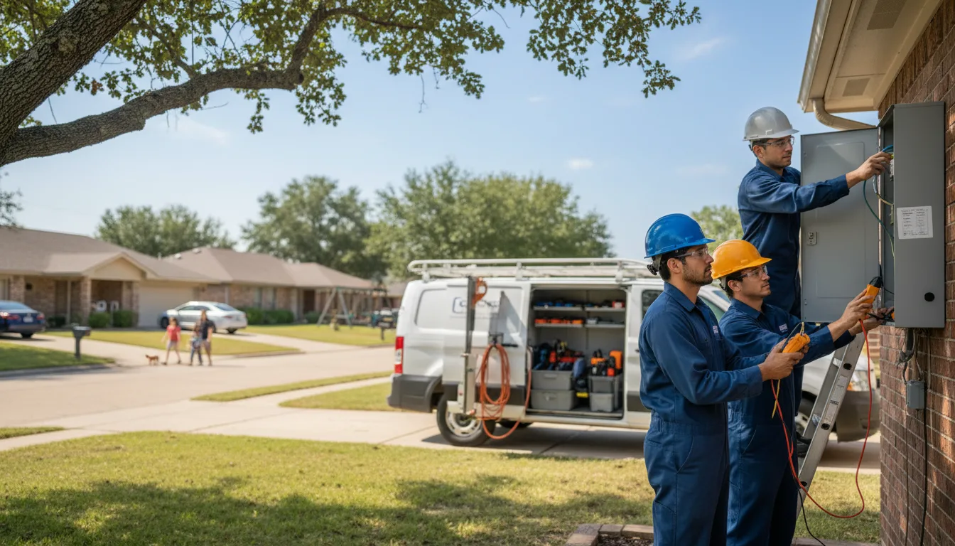 Certified electrician providing emergency electrical services in Bellevue, TX